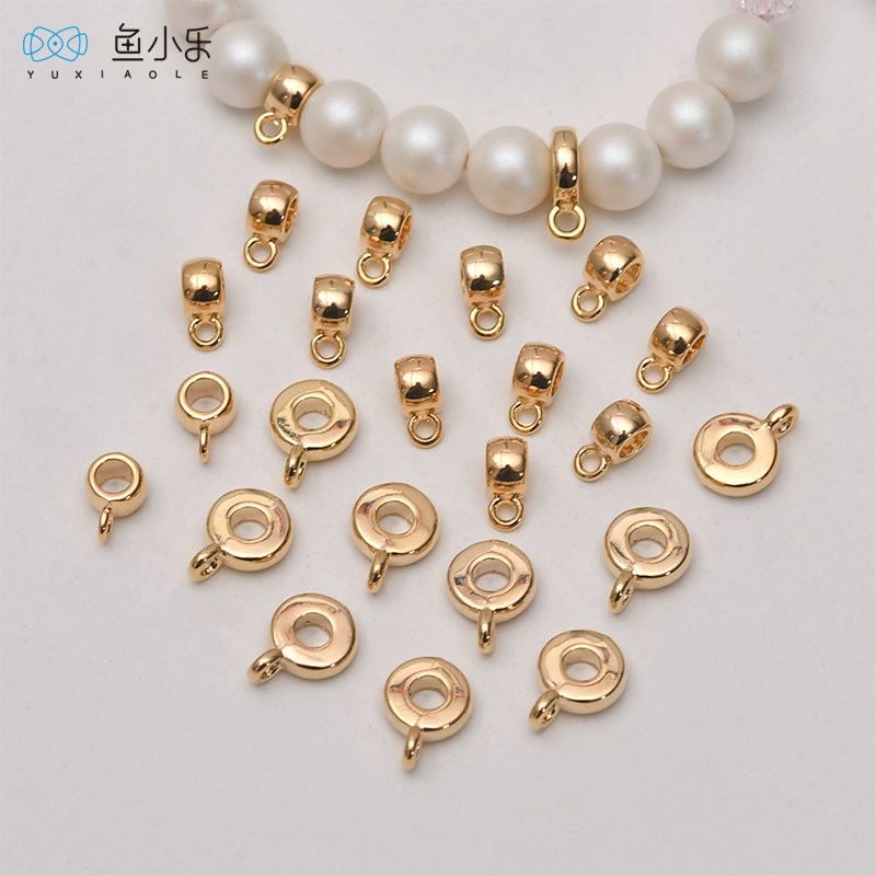 diy真金圆圈项链饰品隔珠