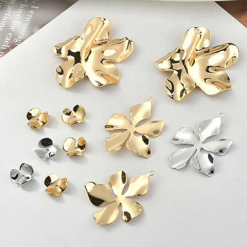 金色diydiy金色褶皱手工耳饰花片