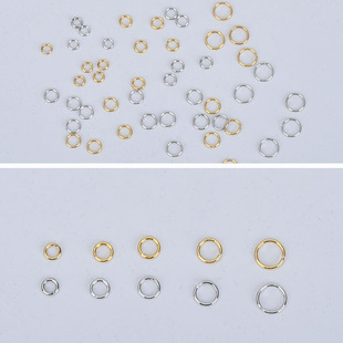铜镀真金保色单圈连接圈圆圈开口圈DIY手作饰品基础配件材料