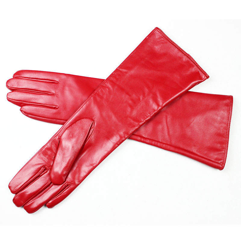 长款加绒厚厘米彩色绵羊皮手臂套