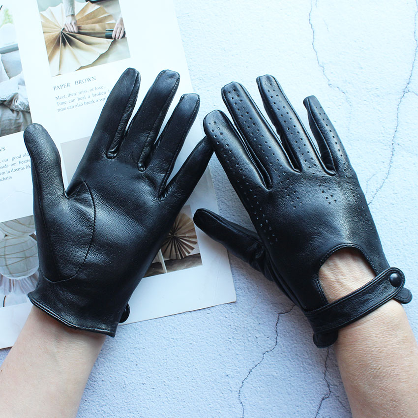 薄款防晒骑行真皮开车女羊皮手套