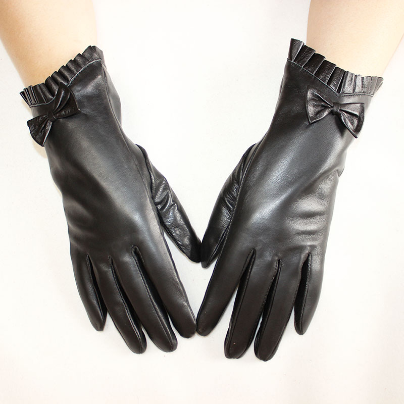 绵羊皮真皮手套女士薄款冬季防风保暖加绒加厚时尚摩托车骑车驾驶