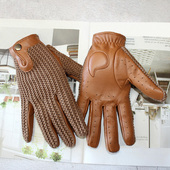 山羊皮手套男真皮复古摩托车骑行防滑防晒触屏女款 汽车驾驶 春秋季