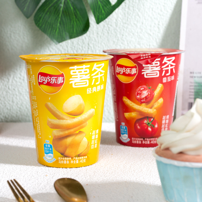 乐事薯条真脆原味番茄味囤货休闲网红零食大礼包非薯片食品杯装