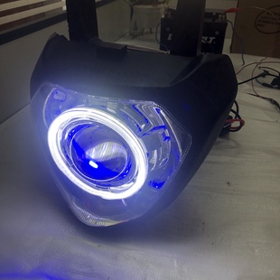 适用于15-17雅马哈FZ-07 MT07大灯 改装led透镜天使眼恶魔眼总成