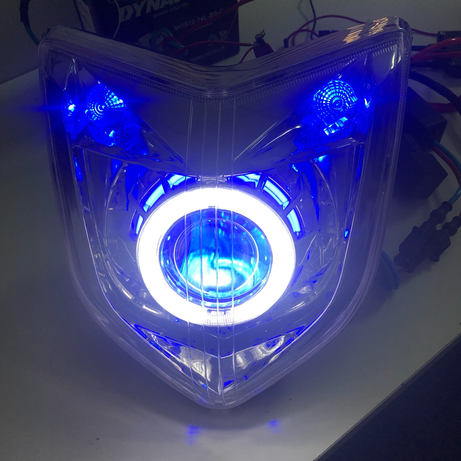 适用于雅马哈FZ1000 FZ1N 06-09年大灯led透镜总成改装天使恶魔眼