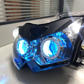 改装 大灯 川崎Z1000 LED双光透镜超亮升级天使恶魔眼总成