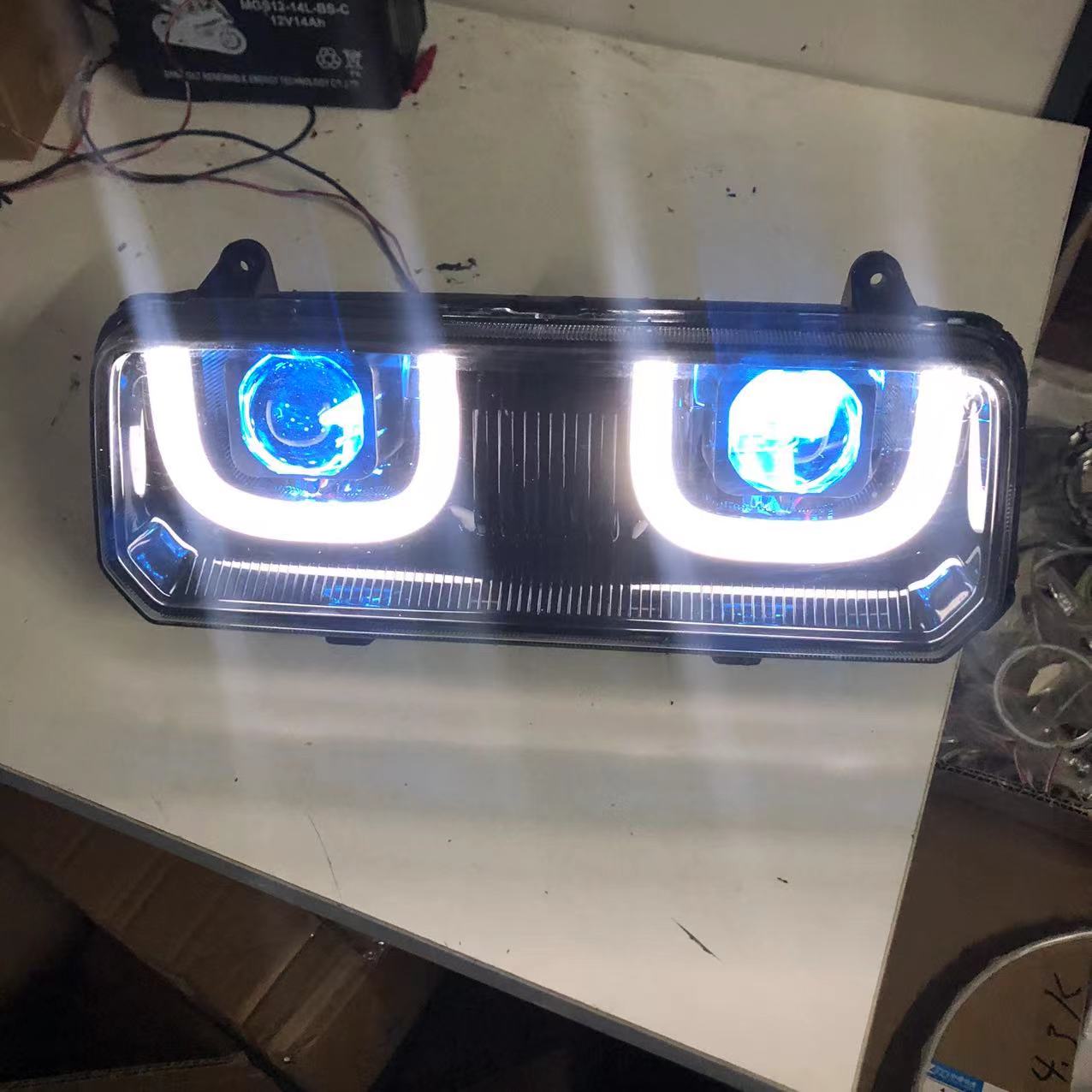 小刀电动车N25大灯改装LED透镜激光超亮强光天使恶魔眼调色总成