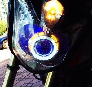 隆鑫劲隆LX125-75/LX150-70E赛悦劲跑大灯天使恶魔眼LED透镜总成