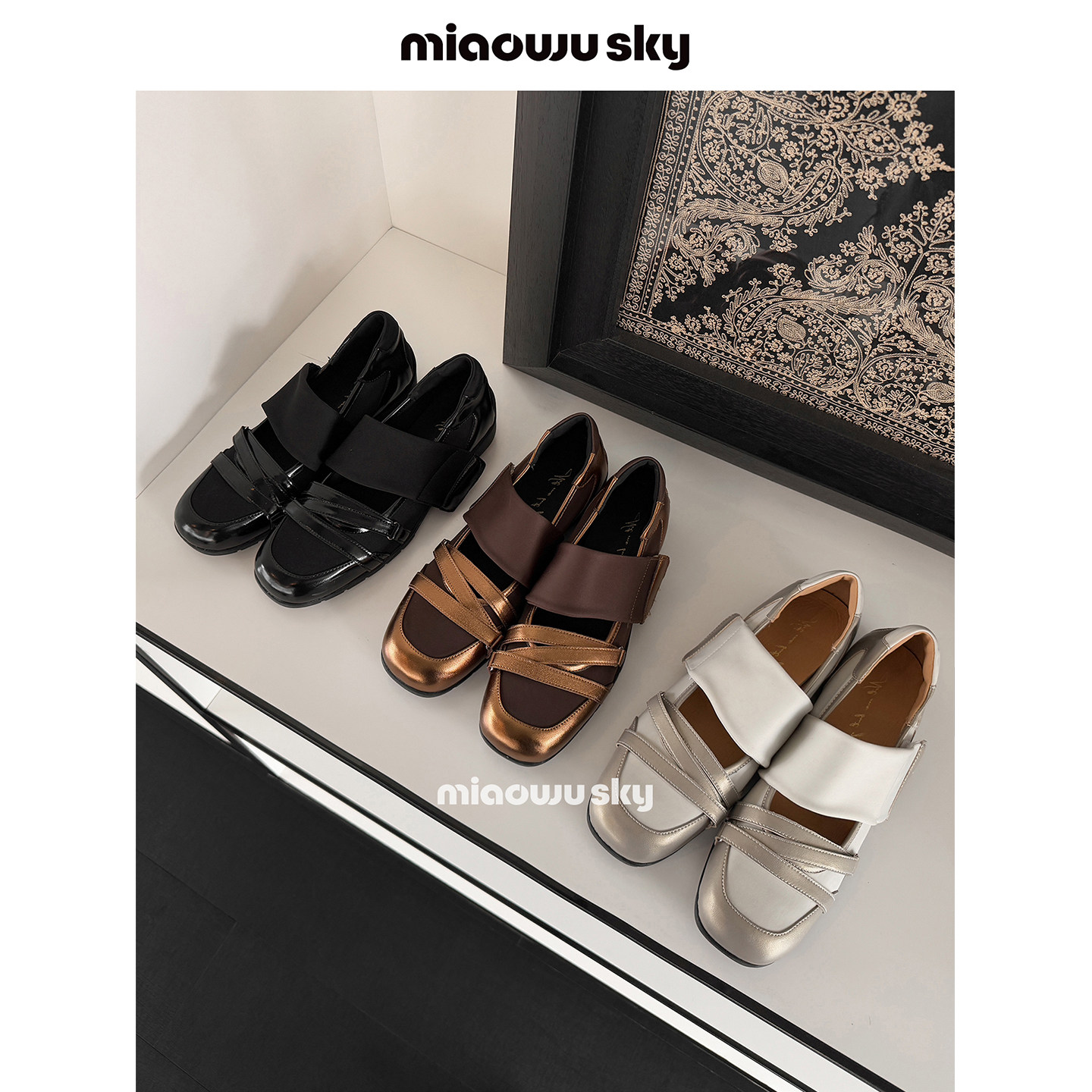 喵唔的天空羊皮~小众芭蕾玛丽珍鞋女春秋方头机能风休闲鞋单鞋,女鞋,玛丽珍鞋,淘宝优惠券,粉丝福利购,淘宝优惠卷