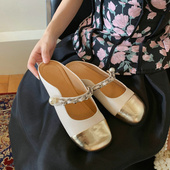 夏清仓专享春夏珍珠甜美气质外穿包头凉拖鞋 女玛丽珍鞋