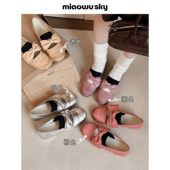 1.14上新 喵唔 天空甜美蝴蝶结玛丽珍鞋 女春低跟芭蕾鞋 单鞋