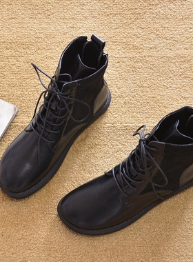 包邮新款秋季平底短靴单靴短筒马丁靴平跟时装靴骑士靴女靴子潮鞋