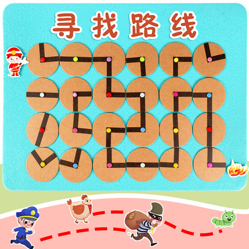 寻找路线墙面游戏自制益智迷宫