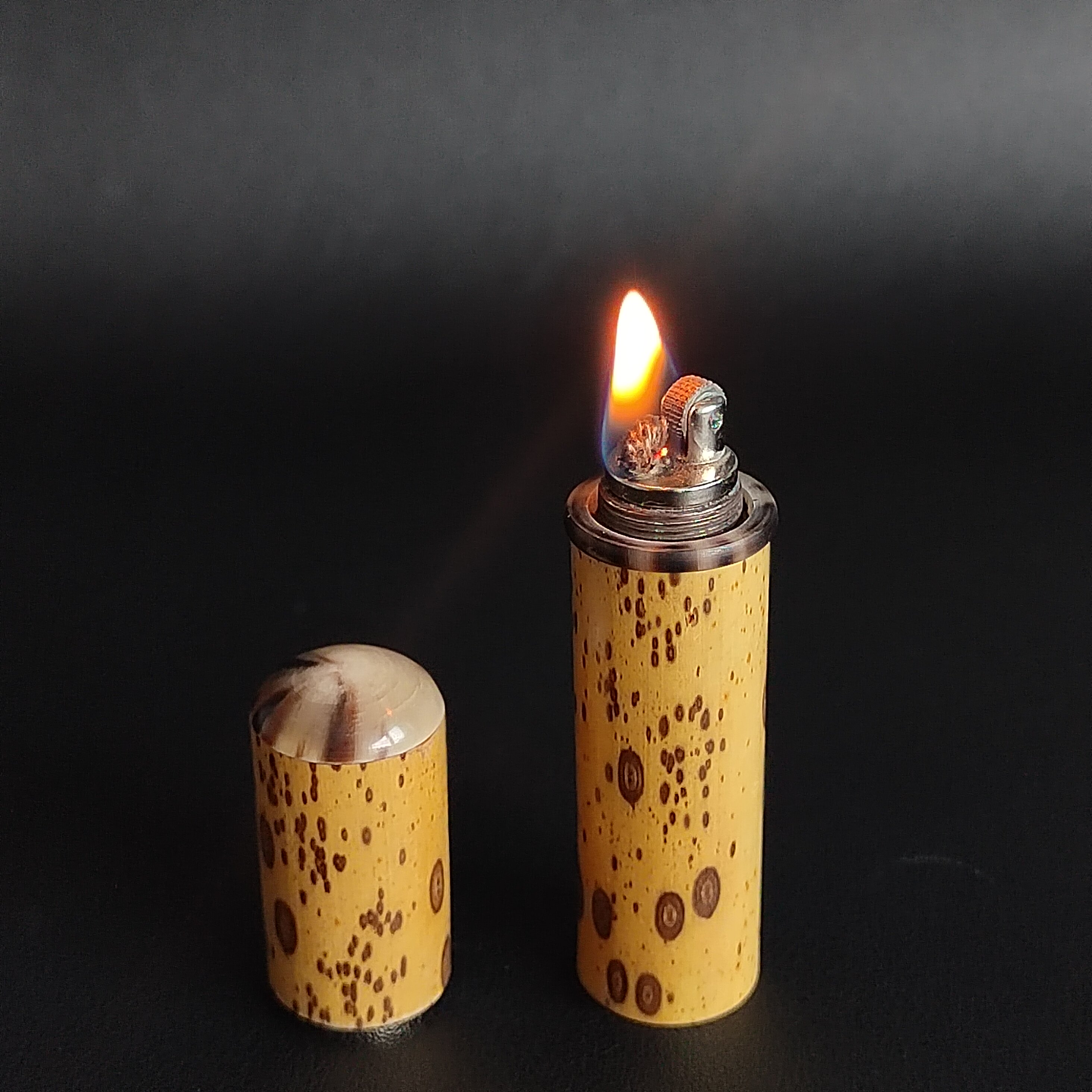 一物一拍梅鹿竹打火机掌中宝老料手工精工文玩把件把玩竹器竹师傅