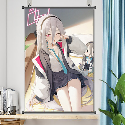 碧蓝档案柯伊卷轴挂画二次元周边竖版海报装饰画来图定制生日礼物