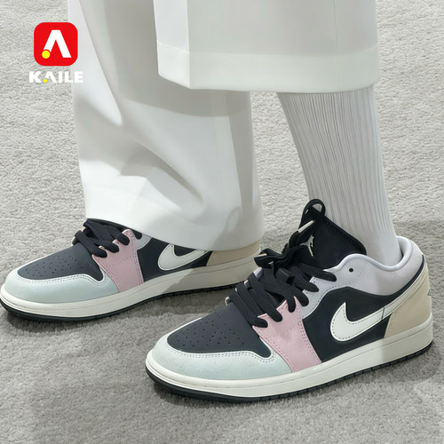 NIKEAJ1低帮黑白粉复古板鞋男