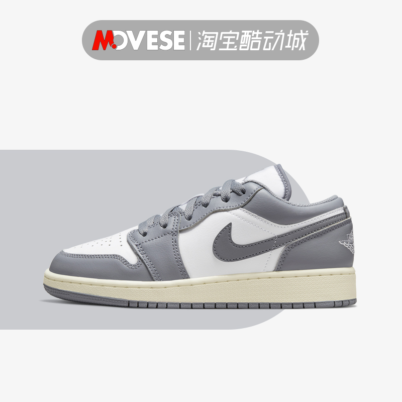 JORDANAJ1白灰男女低帮篮球鞋