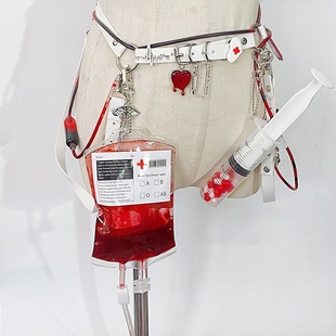 病娇血袋挂件输液袋病院风医疗系女拍照装饰物手工调色量产腰链pu