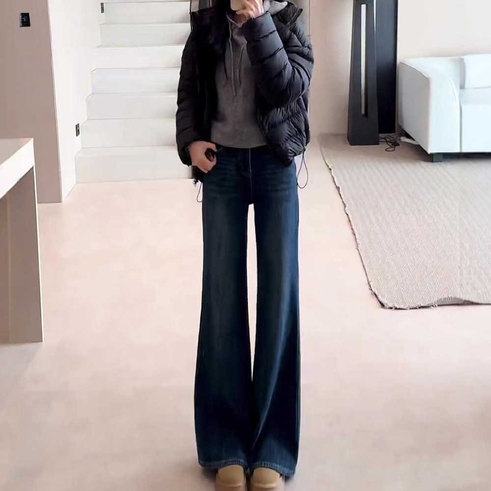 弹力微喇牛仔裤女2025秋冬
