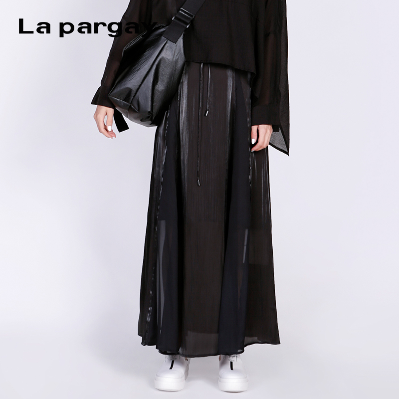 黑色拼接半身裙Lapargay