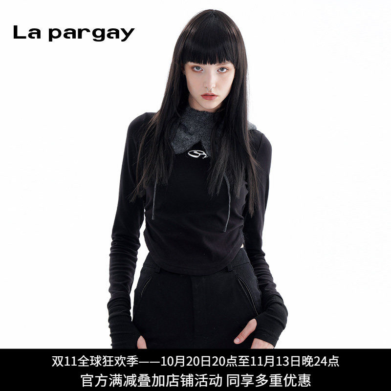 纳帕佳暗黑风设计感长袖T恤女
