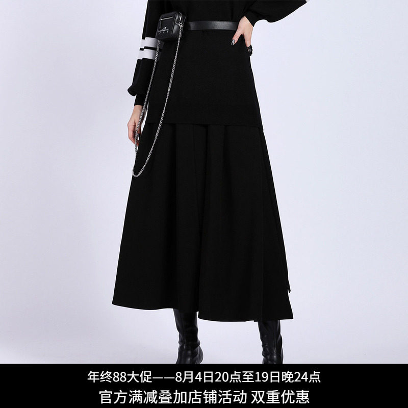纳帕佳高腰显瘦A字中长半身裙