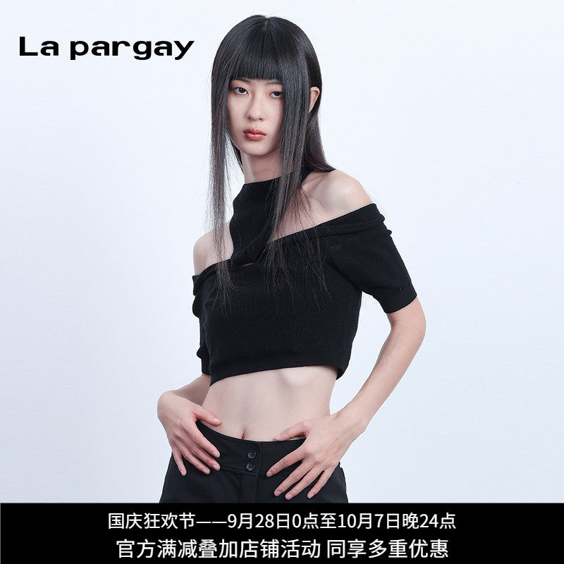 Lapargay2025夏上新针织短袖T恤