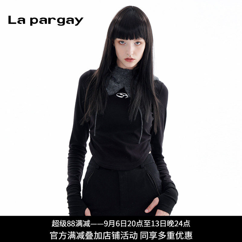 纳帕佳暗黑风设计感长袖T恤女