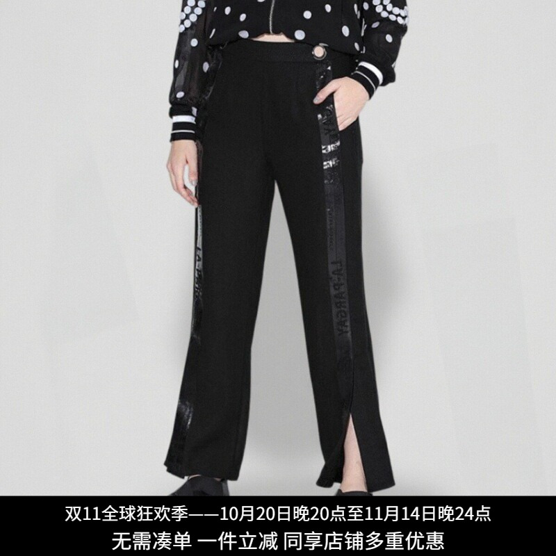 纳帕佳秋季新款欧美字母印花背带休闲裤女裤长裤休闲裤专柜正品