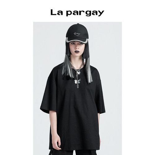 lapargay休闲宽松短袖圆领T恤