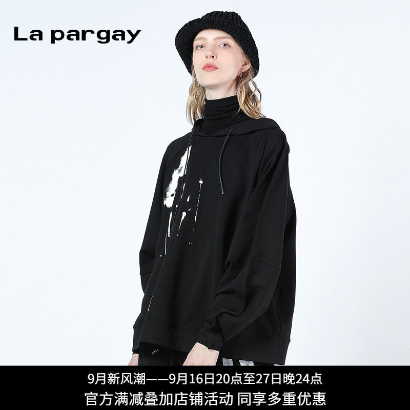 纳帕佳暗黑印花连帽卫衣女宽松
