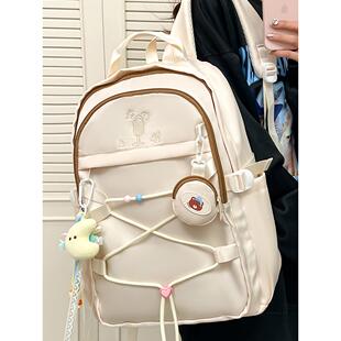 书包女初中生简约百搭ins小众设计2025新款大学生高中生双肩包女