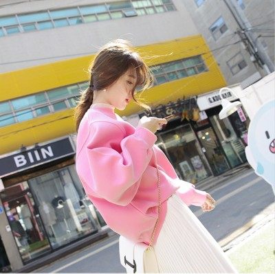 假两件宽松cec卫衣女2025春秋长袖款套头粉色薄款ins超火洋气上衣