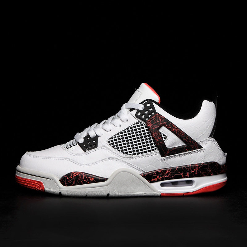 aj4热熔岩真皮小白鞋潮春季2023新款男女篮球运动休闲鞋百搭板鞋