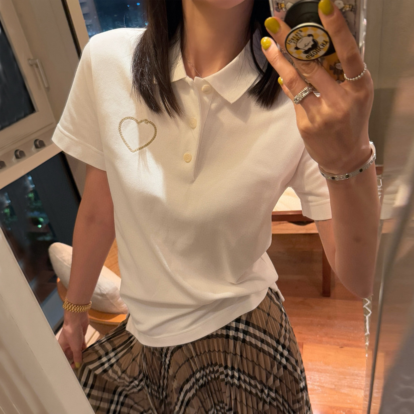 开心家25英伦风爱心刺绣小标简约百搭polo衫打底短袖T恤,女装/女士精品,POLO衫,淘宝优惠券,粉丝福利购,淘宝优惠卷