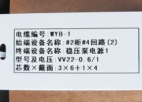 硕方标牌机SP600 PVC覆膜电缆挂牌 标记牌 80*60mm单孔 标识吊牌