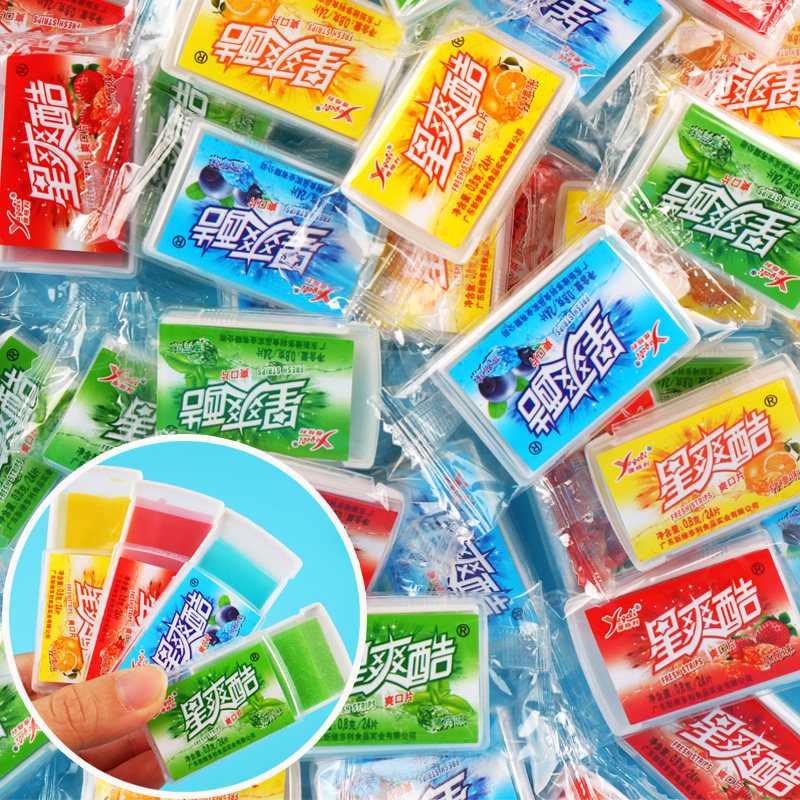 8090怀旧零食儿时童年回忆爽口片清凉含片草莓柠檬薄荷味膜片糖果