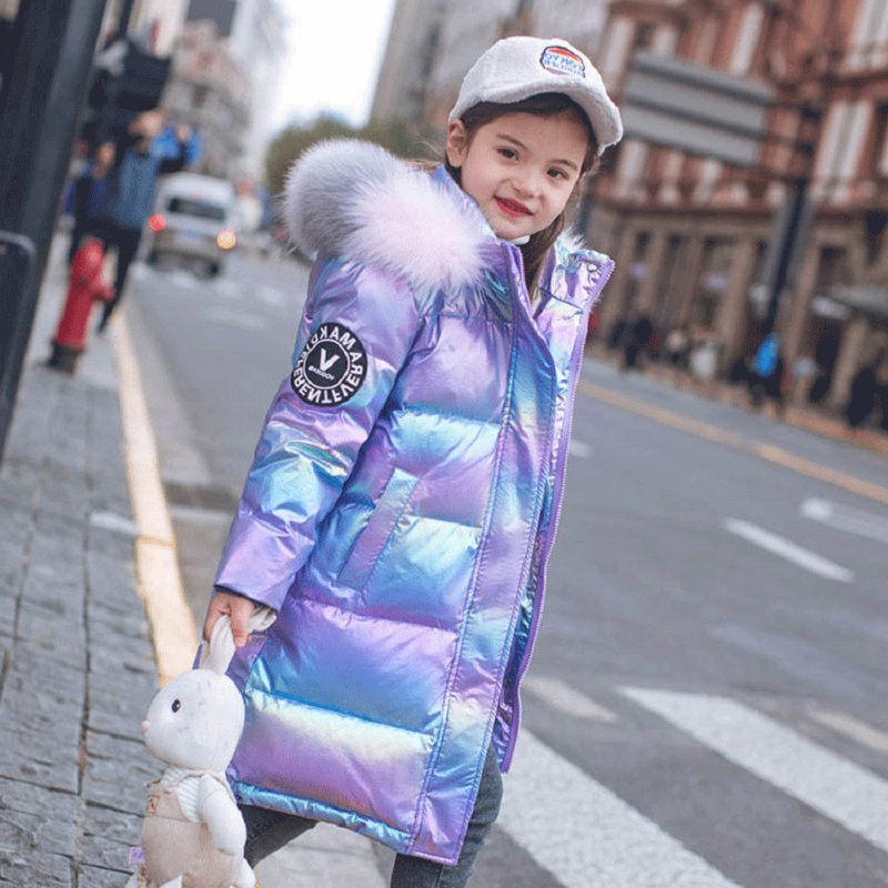 女童白鸭绒羽绒服加厚冬装2025新款儿童棉衣中长款网红外套棉服潮