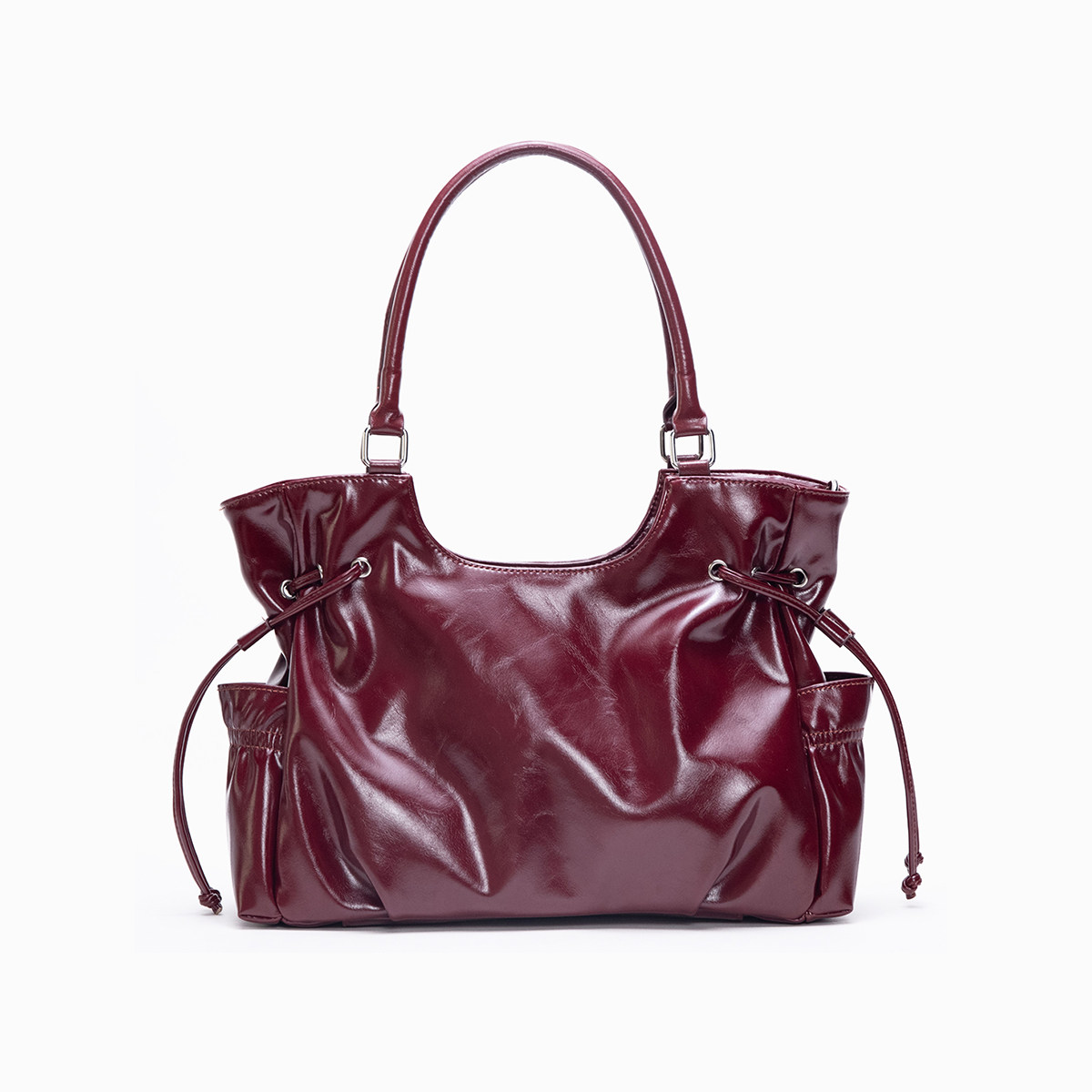 HIATUS韩版允真同款包ins小众抽绳单肩包油蜡皮通勤休闲托特大包