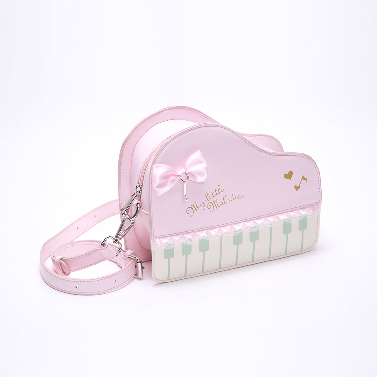 HIATUS甜美中古蝴蝶结蕾丝小巧斜挎手机包夏季甜美钢琴包可爱粉包