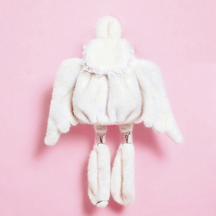 HIATUS可爱天使毛绒翅膀双肩包小众个性秋冬斜挎包奶白色天使挎包