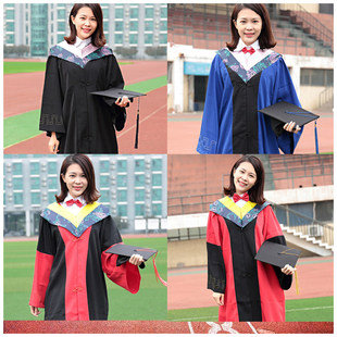 学位学士服硕士服博士导师研究生毕业礼服本科粉色大学生工科文科