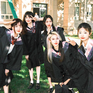 学士服服大学生毕业文科粉领工科理科硕士服定制博士服大尺码导师