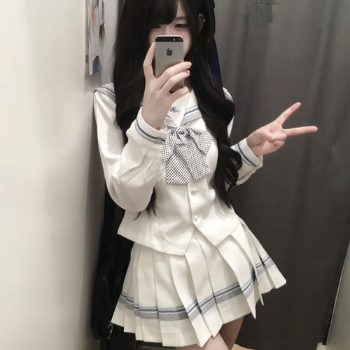lucake小栀长袖水手服收