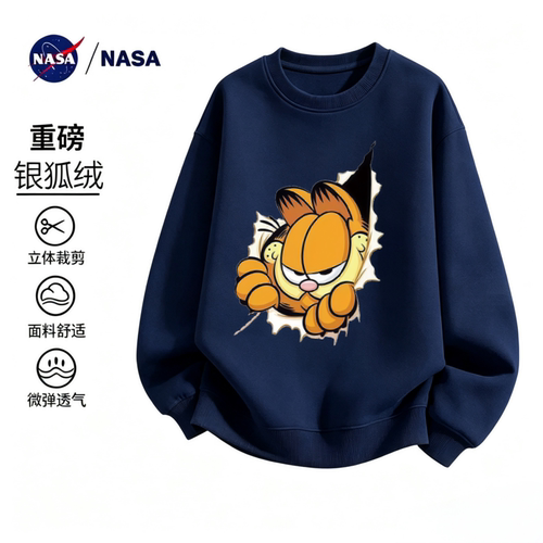 NASA美式复古潮流加菲猫印花