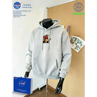 NASA联名皮卡丘连帽卫衣男2026新款秋季青少年花灰色宽松上衣外套