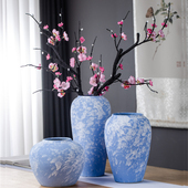 景德镇新中式 饰品 禅意简约陶瓷花瓶插鲜花干花摆件玄关家居客厅装