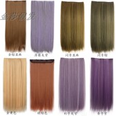 假发片一片式 金棕亚麻黄长直发接发片仿真发无痕隐形逼真自然潮色