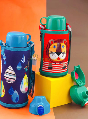 日本虎牌新款儿童保温杯800ML学生两用不锈钢运动户外水壶MBRH08G